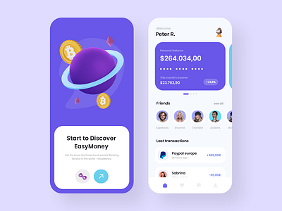 Banking App - Mobile Design 2021 2021 design 2021 trend alphadesign banking clean design designs easy fresh illustration julius branding logo majestic mobile modern online banking simple ui ux