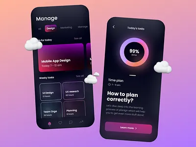 Task Manager - Mobile App Design 2021 2021 design 2021 trend alphadesign clean design design trends designs illustration julius branding logo manager mobile mobile design modern mobile popular popular design trend design trends ui