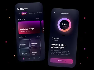 Task Manager - Mobile Design 2021 2021 design 2021 trend 2021 trends alphadesign clean design design trends designs illustration julius branding logo mobile mobile ui modern trends trends 2021 trendy ui ux