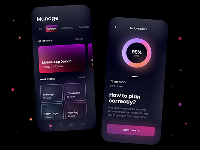 Task Manager - Mobile Design 2021 2021 design 2021 trend 2021 trends alphadesign clean design design trends designs illustration julius branding logo mobile mobile ui modern trends trends 2021 trendy ui ux