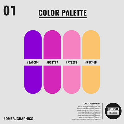 Color Palette 3d animation avatar branding color palette design graphic design illustration logo motion graphics omer j graphics typography ui vector youtube