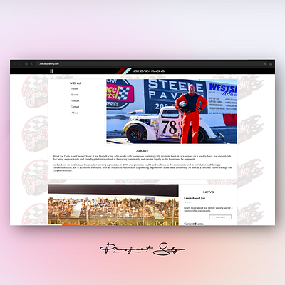 Joe Daily Racing branding css design graphic graphic design graphicdesign html logo ui ux web web design web designer web dev web develop web developer