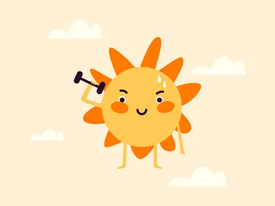 Our Powerful Sun art digitalart fun illustration joke nature planet poster sun vector