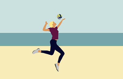 My volleyball girl ball beach design game girl graphic graphic design illustration inspiration sea simplicity sport summer ui valleyball vector volleyball