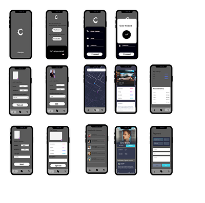 Chauffer app design design ui