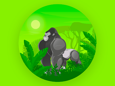 #1 Gorilla in the world cartoon chara character design graphic design illustration vector world