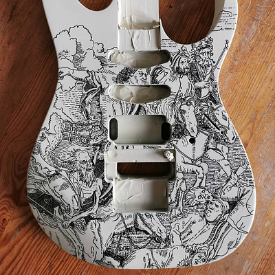 Albrecht Dürer guitar artwork drawing guitar illustration ink