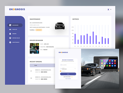 Okognosis Car tracking car ui designer graphic design illustration newconcept ui ui ux