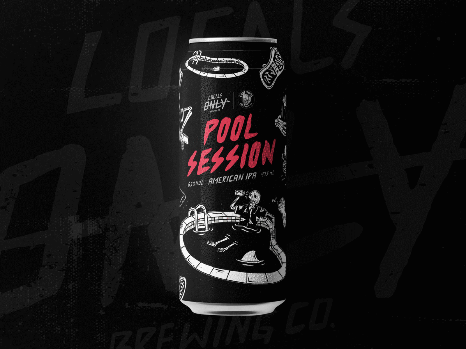 Pool Session art beer bowl branding design graphic design illustration locals only logo marcoiglesias packaging pool session skate skateboard surf surfing