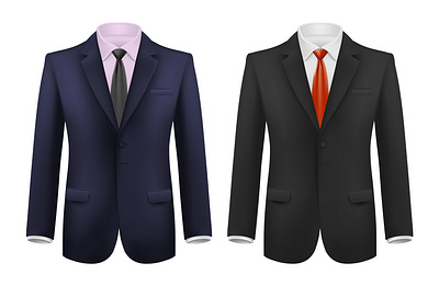 Man suit set accessory illustration jacket man realistic suit vector