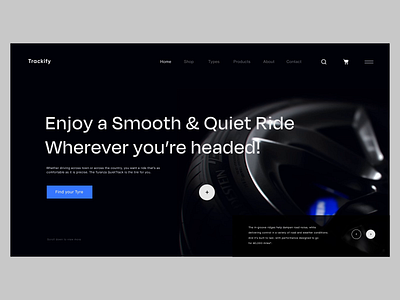 Trackify Landing page design after effect animation app automobile cars creative website landing page motion tyre ui user interface ux uxdesign web design website wheels