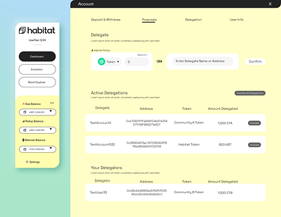 Habitat blockchain design ui ux