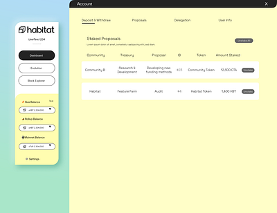 habitat blockchain ui ux