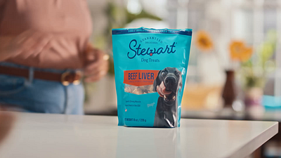 Stewart Dog Treats ads animation art direction branding campaign design digital dog graphic design logo packaging pet pos rebrand relaunch social tiktok