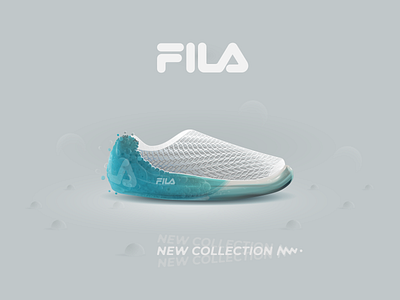 FILA sports shoes concept 3d effect air branding bubbles design design product fila glass effect glassmorphism graphic design graphicdesign illustration logo minimalism shoe sneakers sport sport fashion vector water