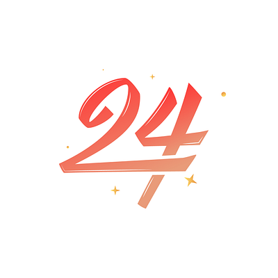 24 Baby 24 app birthday branding design flat illustration logo numbers type typography ui ux vector