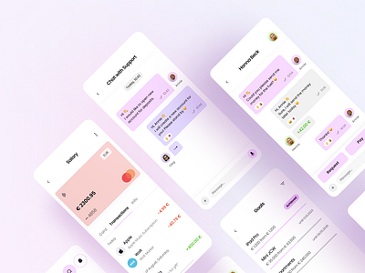 Banking Concept 🏦 - Mobile App app banking card chat clean concept interface message minimal mobile mobile app mobile app design ui ui kit ux