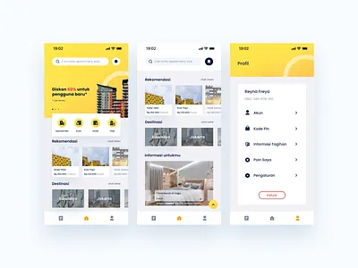 Papan Nomaden - Hotel App clean clean ui design design app finder hotel gradient hotel hotel app kost mobile mobile app design uidesign ux ui ux design villa villa app