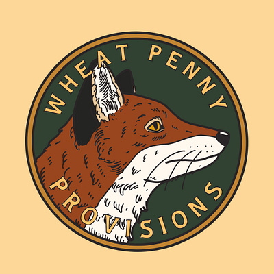 Wheat Penny Provisions Alternate Logo adventure branding design explorer fox illustration logo