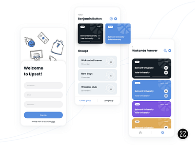 Upset – App UI/UX for Basketball Tournament app application design basketball basketball tournament college team game minimal nfl sport team sports ui ui ux ui design ux design