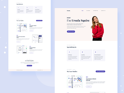 Ursula Squire - Personal Website branding clean design landing page personal personal website portfolio ui uidesign web design