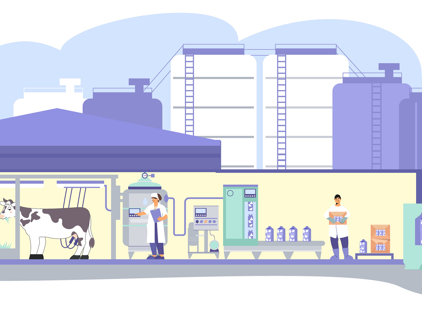 Dairy plant composition by Macrovector on Dribbble