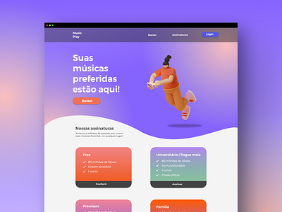 Daily UI - 003 Landing Page 003 audio brasil brazil challenge daily daily ui design graphic design landing page music streaming ui