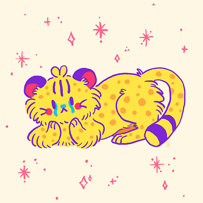 Cheetah Rebound character design cheetah cute digital painting doodle illustration kawaii picture book