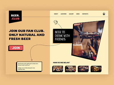 Beer club branding concept design minimalism neobrutalism ui ux web webdesign website