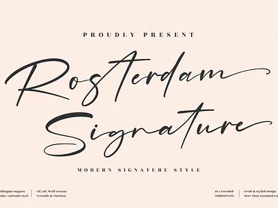 Rosterdam Signature - Modern Signature Font 3d animation app branding design graphic design icon illustration logo motion graphics typography ui ux vector