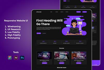 eCourse Website Landing Page Design Concept design landing page design landingpage ui ui design website concept website design