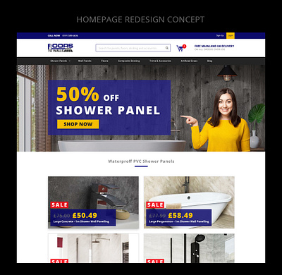 FLOORS TO WALLS - Homepage Redesign Concept design ecommerce ui webdesign