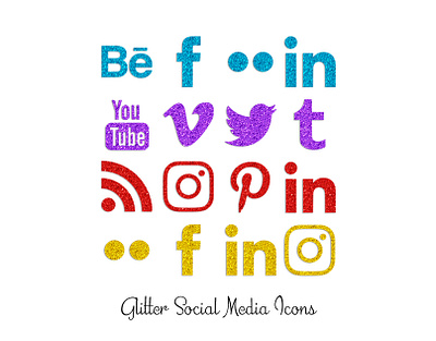 Glitter Social Media Icons glitter icons png social media