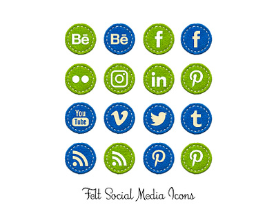 Felt Social Media Icons fabric felt icons png social media velvet