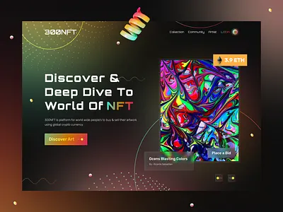 NFT Marketplace Website design marketplace nft nft art nft marketplace ui uidesign uiux uxdesign web webdesign website webui webux