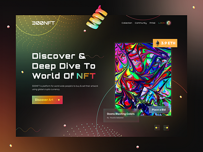 NFT Marketplace Website design marketplace nft nft art nft marketplace ui uidesign uiux uxdesign web webdesign website webui webux