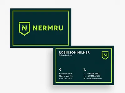 Business Card Nermru brand brandidentitydesign branding business card business card design businesscard card creative creativity design designer graphic design logo logos minimal modern modern businesscard design print design stationary typography