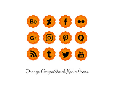 Orange Crayon Social Media Icons crayon icons png social media