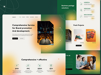 Landing Page Design branding business development gradient landing page medecine minimal modern photos service ui ux design