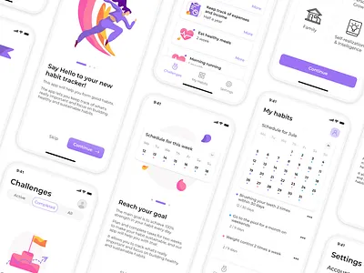 Habit Mobile App Design app challenge challenges design dribbble goal habit habits illustration invest logo mobile payment purpose sketch tracker ui ux vector web