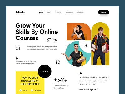 Educational Platform Header academic app branding campus classes clean college design e learning educational header illustration landing learning platform study teacher ui ux website