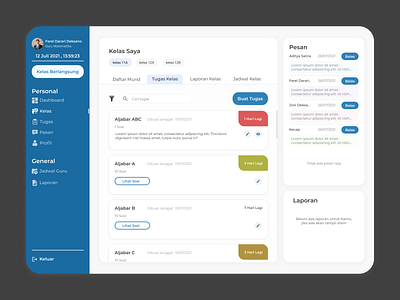 School Management Dashboard dashboard design school school management school management dashboard task management ui ui school management uiux website website design