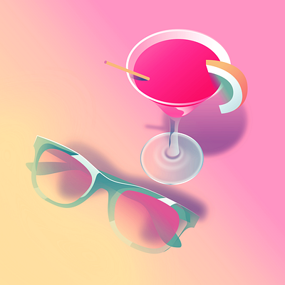 Summer Days 80s aesthetic affinitydesigner airbrush color futuristic illustration neon retro vector vectorillustration