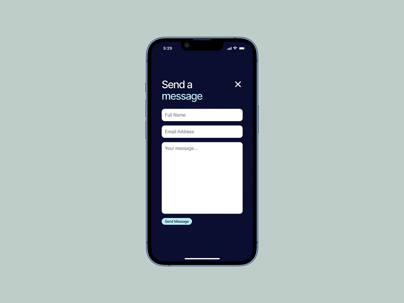 Mobile Contact Form components contact form email field forms hover input link login mail message minimal mobile sign in sign up state text text field ui ux