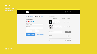 Daily UI Challenge 002: Credit Card Checkout adobe xd check out check out page credit card daily ui daily ui challenge design mock up ui ux design