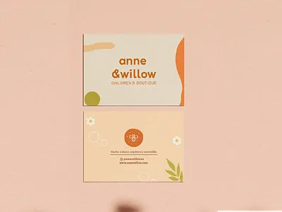 Anne & Willow Business Cards baby brand branding business cards cards children design illustration landing page logo minimal thank you card typography ui ux vector