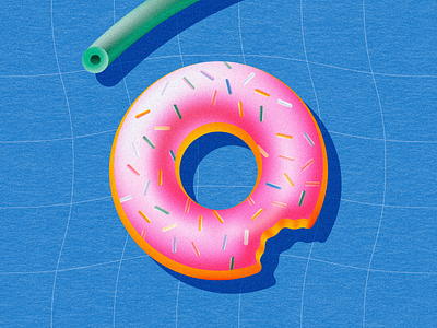 Float 2d beach design donut flat float floatie food gradient illustration minimal noodle ocean pool pool toy summer sun vector water