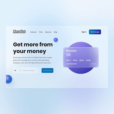 Revolut Bank - Glassmorphism bank blue blur card finance glass glassmorphism revolut uitrends