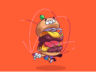 Go get 'em, Burger brazil character color design fun illustration sao paulo thunder rockets ui