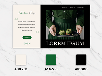 Landing page for a clothing store design graphic design site ui ux